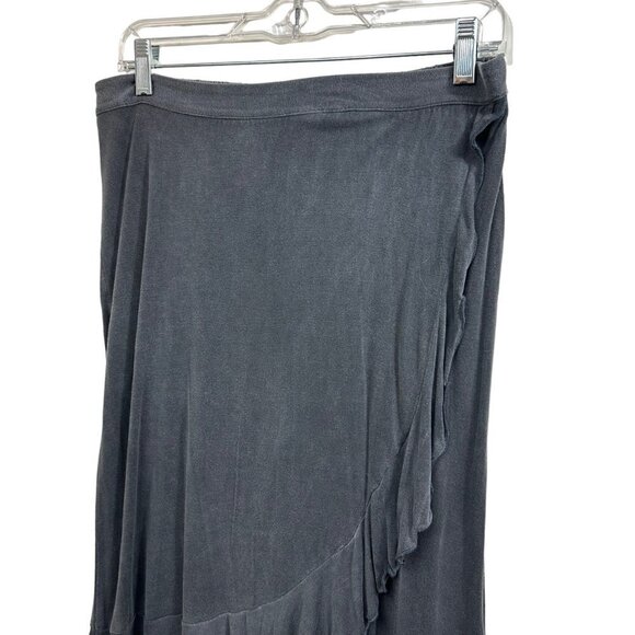 Altar'd State Super Soft Ruffle Wrap Midi Skirt, Gray, Large - Picture 4 of 9